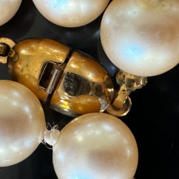 Vintage Monet Faux Pearl Necklace Knotted Opera Length  35 inch 1960s - Picture 10 of 11